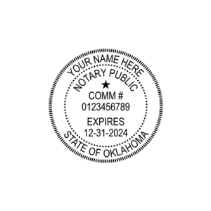 Heavy Duty Round Self-Inking Oklahoma Notary Stamp